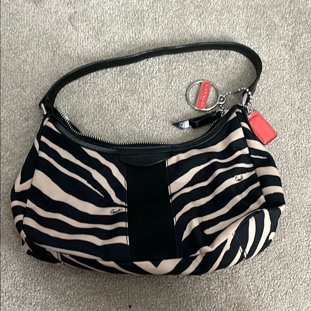Chic Coach Black and Cream Zebra Print Bag